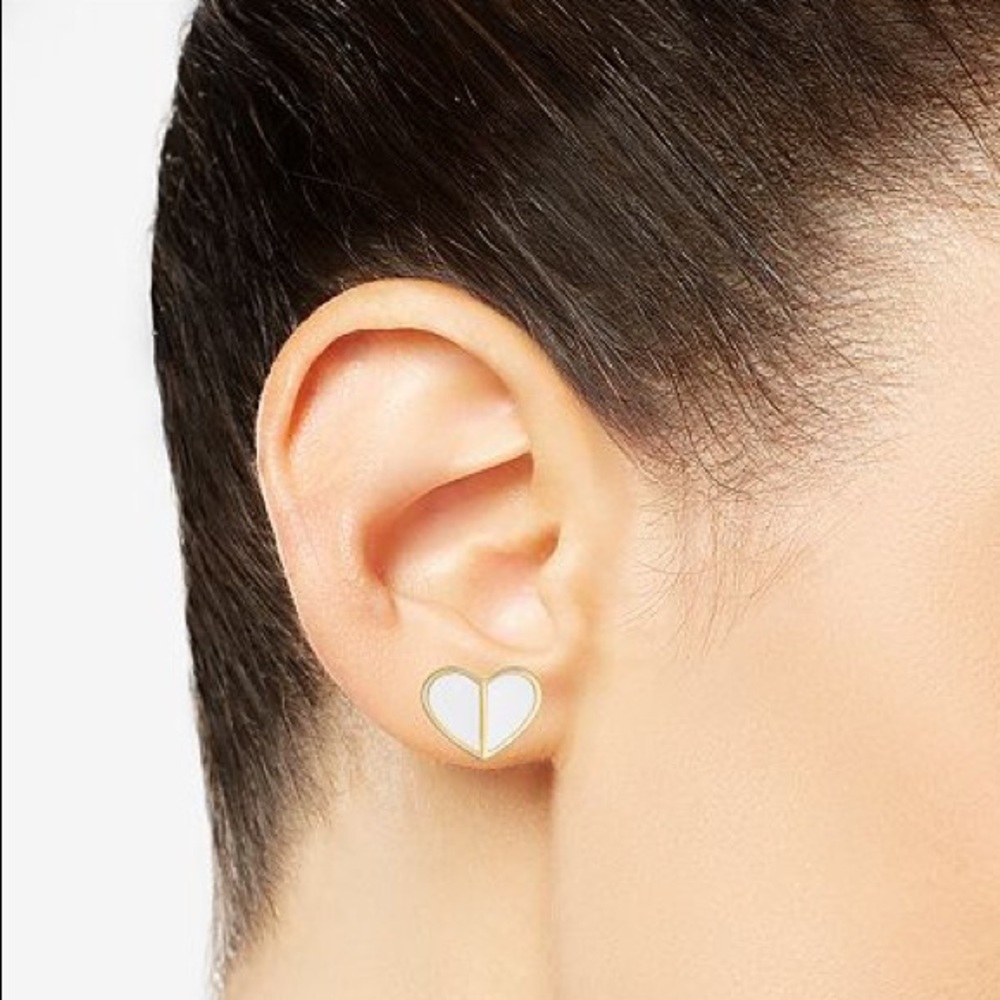 Kate Spade Gold Tone Heart Stud Earrings